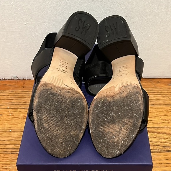 Black Stuart Weitzman Block Heel Sandal - Picture 7 of 8